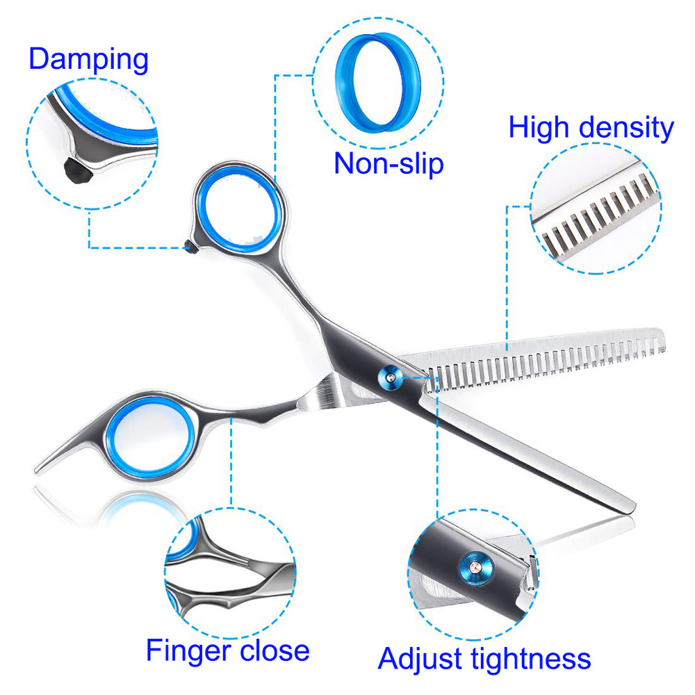 15PCS 6.7" Professional Hair  Scissors Thinning Barber Shears Set Kit
