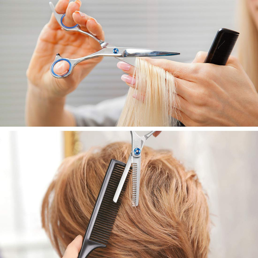 15PCS 6.7" Professional Hair  Scissors Thinning Barber Shears Set Kit