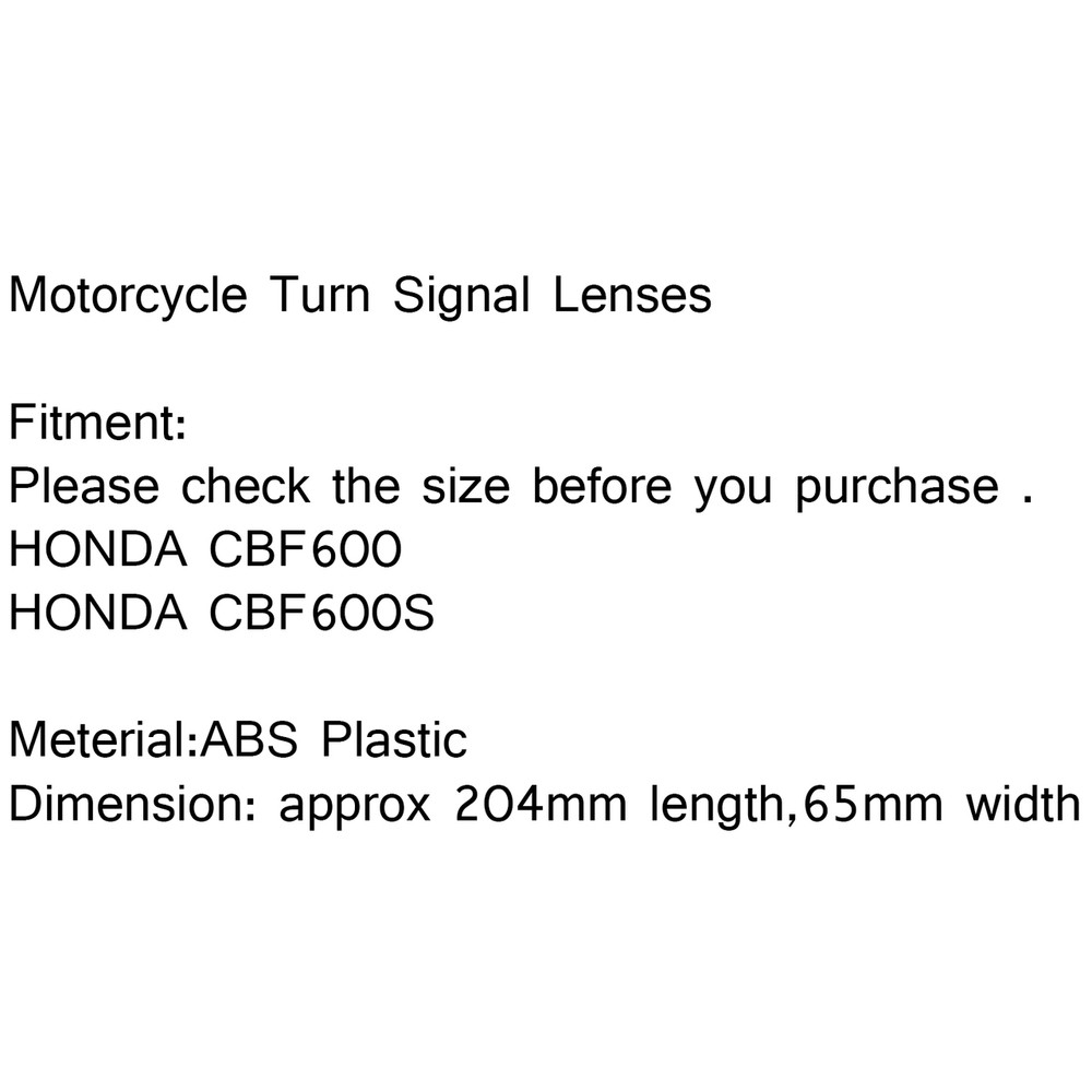 Turn Signals Light Lenses HONDA CBF600/CBF600S All Years  Black Generic