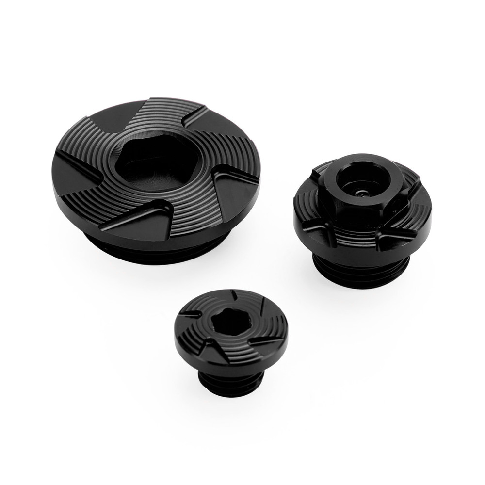Black Billet Engine Plug Kit For Kawasaki KX250 KX250F KX450 KX450F 2009-2020