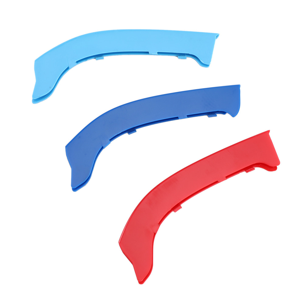 Tri-Colour Front Grille Grill Cover Strips Clip Trim for BMW 3 Series 2009-2012