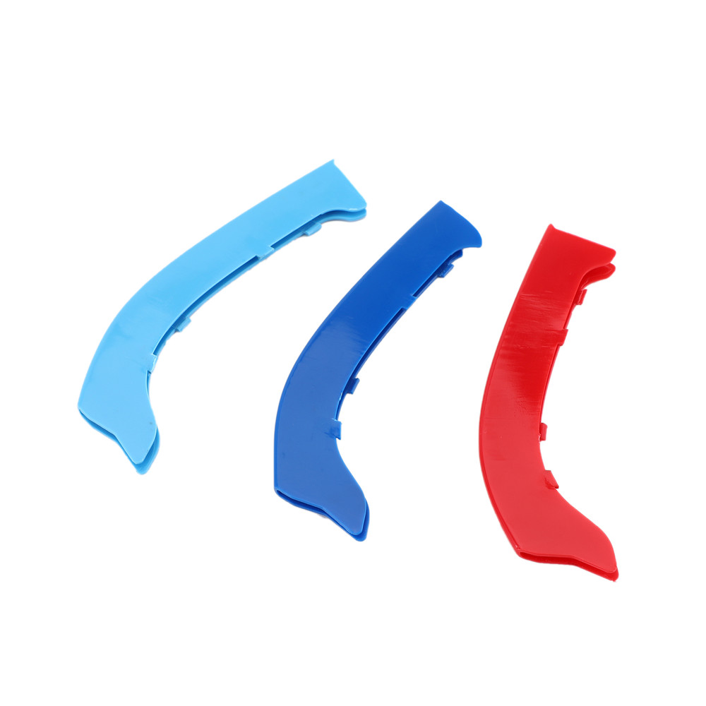 Tri-Colour Front Grille Grill Cover Strips Clip Trim for BMW 3 Series 2009-2012