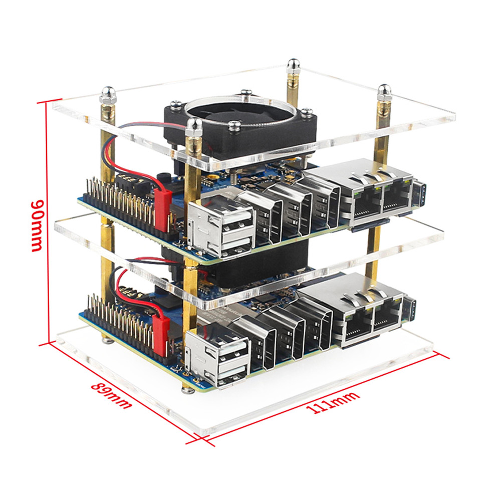 Orange Pi 5 Plus Two-Layer Cluster Acrylic Shell Orangepi Protective Shell