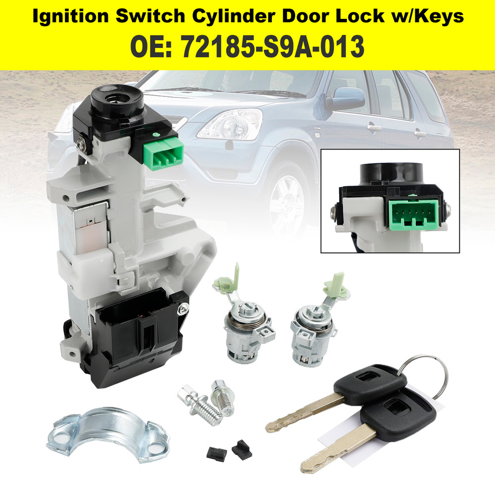 Ignition Switch Cylinder Door Lock 72185-S9A-013 w/Key For Honda Element CR-V Civic