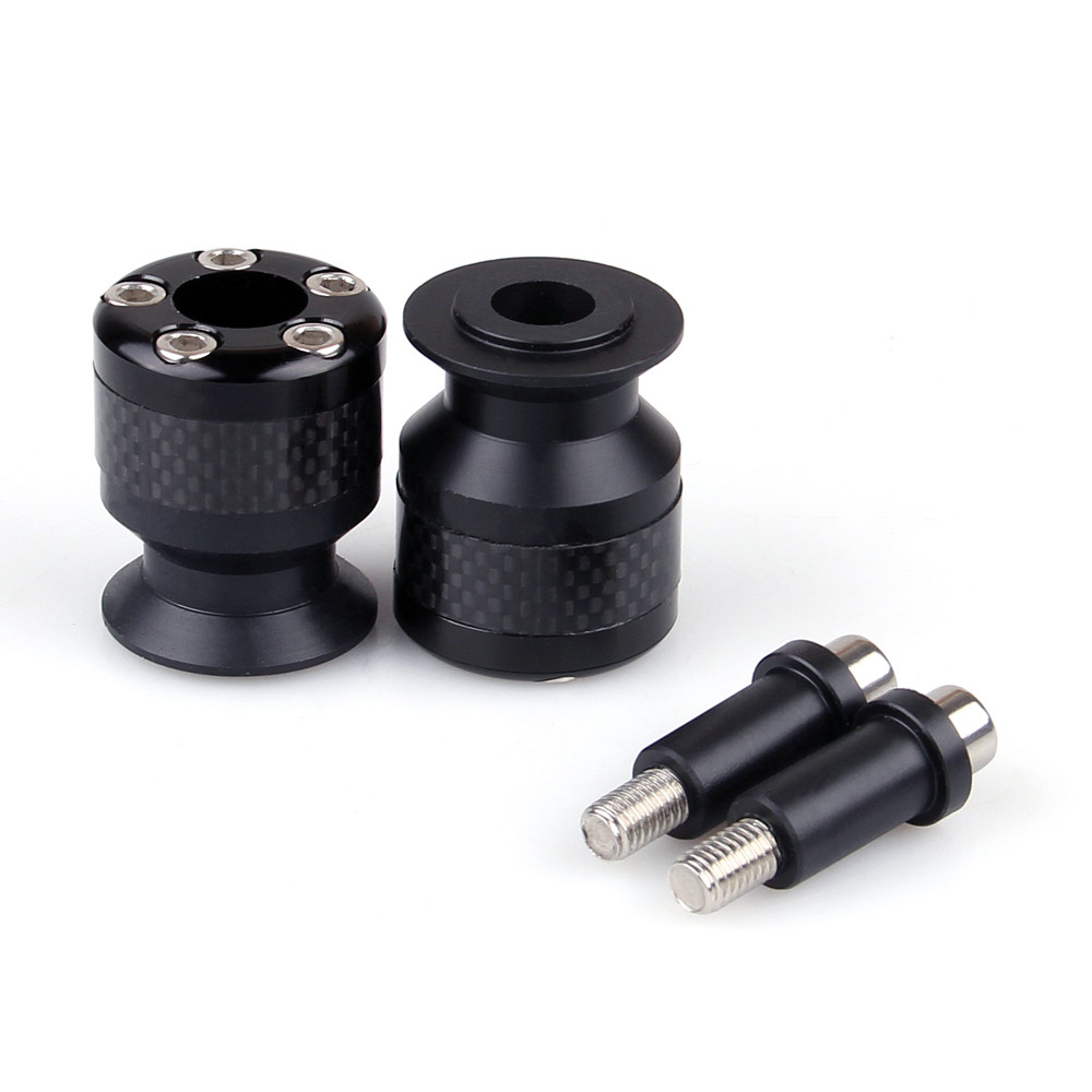Spools 8MM Carbon Fiber Swingarm Sliders Ducati Honda Suzuki, Black