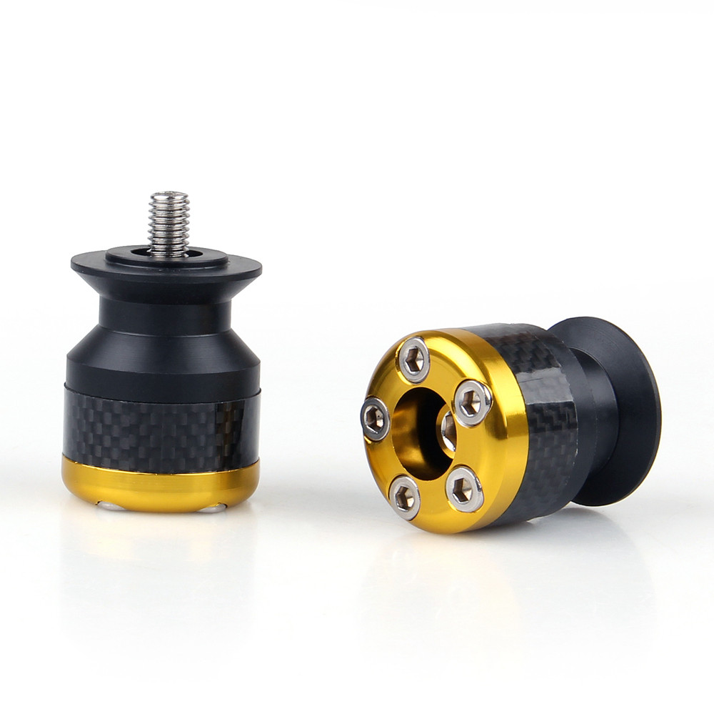 Spools 8MM Carbon Fiber Swingarm Sliders Ducati Honda Suzuki, Gold