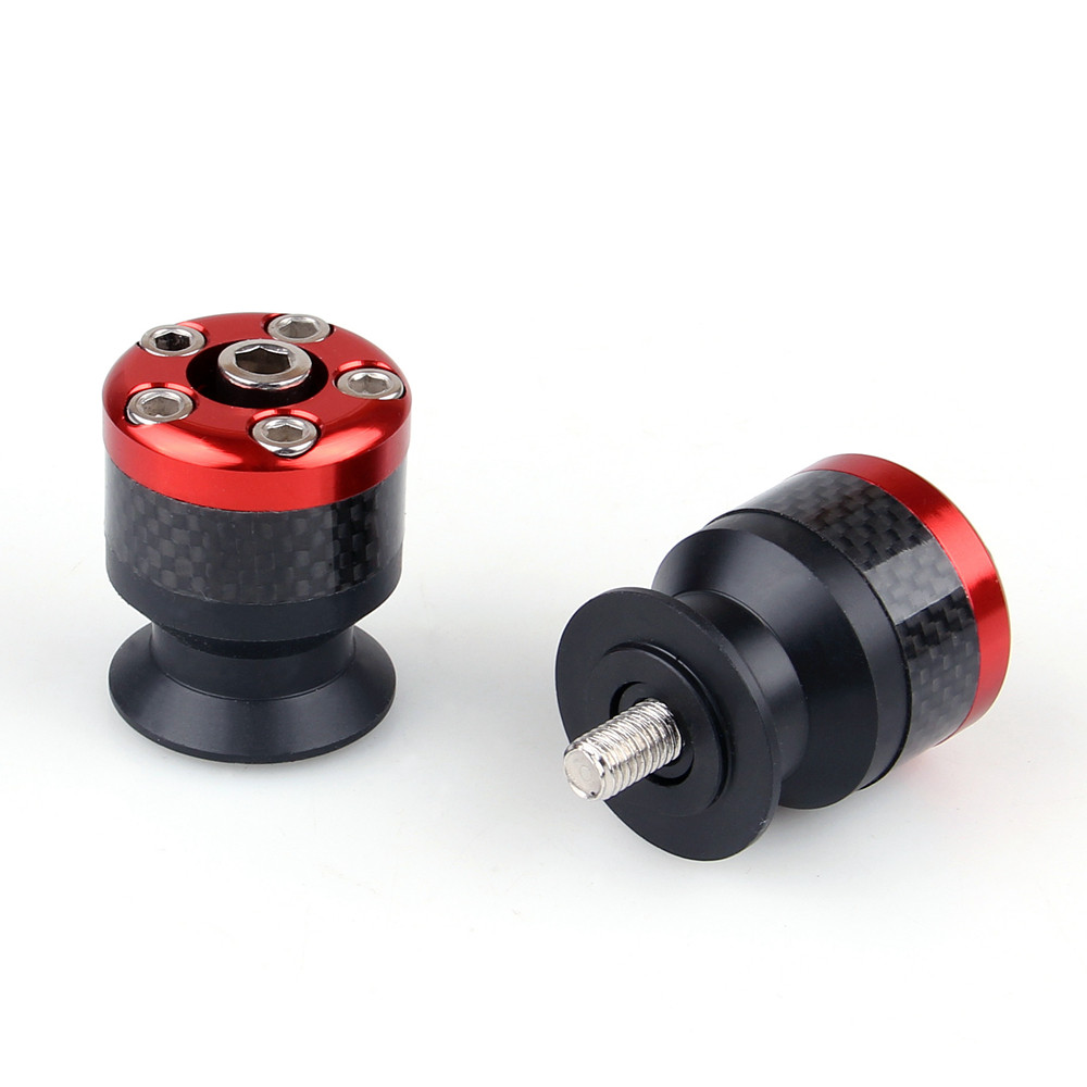 Spools 8MM Carbon Fiber Swingarm Sliders Ducati Honda Suzuki, Red