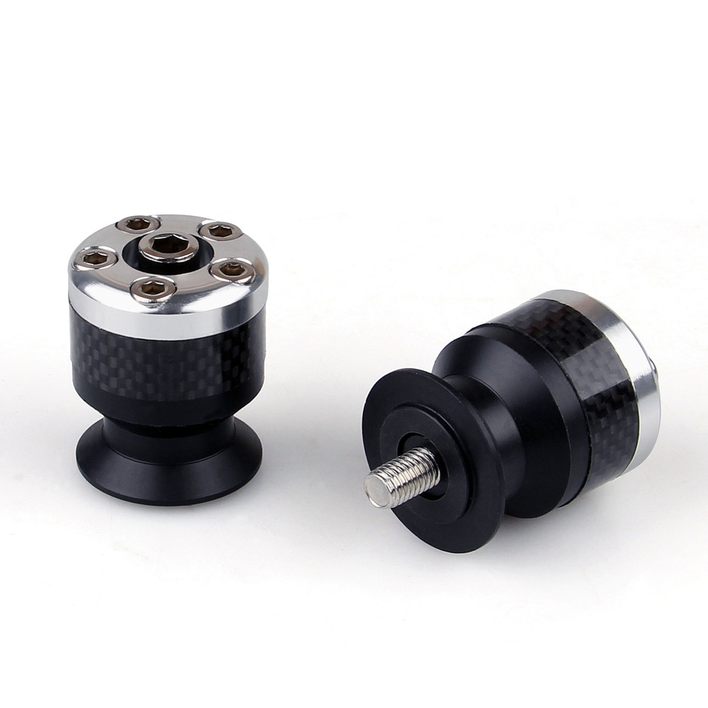 Spools 8MM Carbon Fiber Swingarm Sliders Ducati Honda Suzuki, Silver