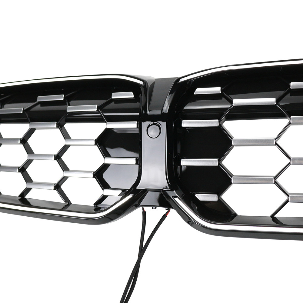 Diamond Black Silver Front Kidney Grille Mesh Fit BMW 3 Series G20 G28 2023-2024
