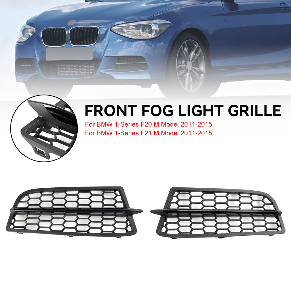 2PCS Front Bumper Fog Light Cover Bezel Grill Grille Fit BMW F20 F21 2011-2015 M