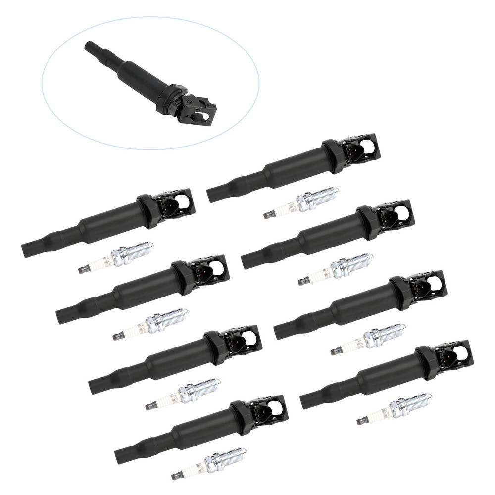 2011-2016 BMW 550i 4.4L 8X Ignition Coil +Spark Plugs UF592, UF-592 Generic