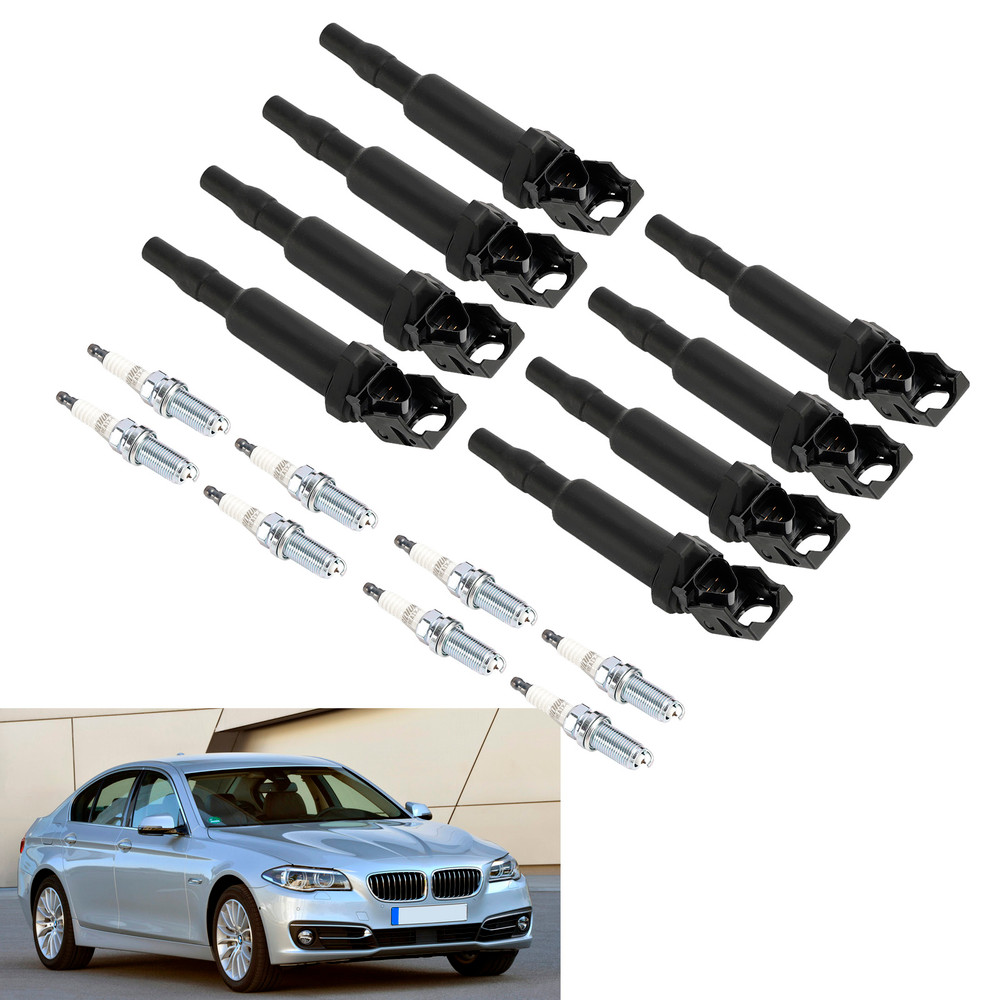 2009-2012 BMW 750i 4.4L 8X Ignition Coil +Spark Plugs UF592, UF-592 Generic