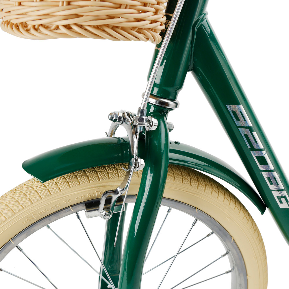 18 inches Kid's Bike Child Bicycle green for Ages 7-9 Years Boys and Girls with Basket