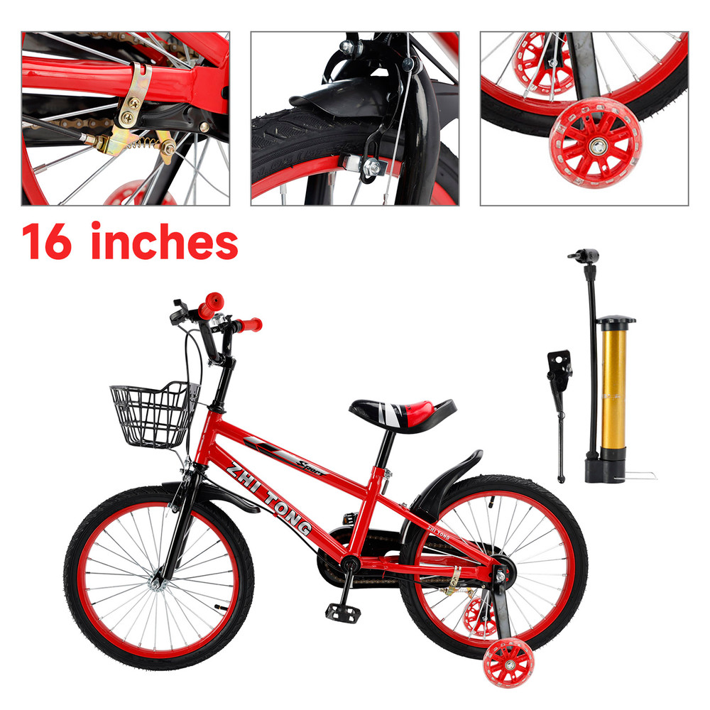 16 inches Kid's Bike Child Bicycle Boys and Girls with Bottle Cage Holder