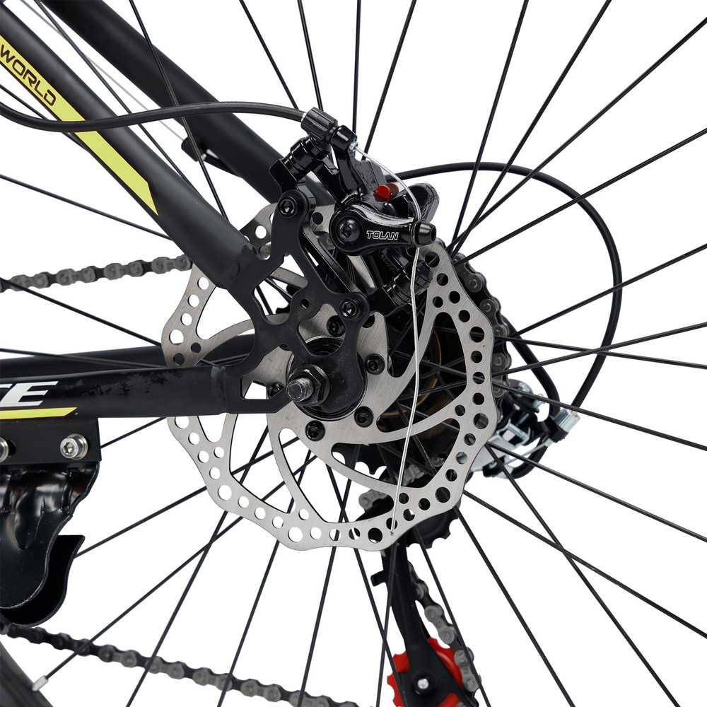 27.5" Spoke Wheel 24 Speed Mountain Bicycle Adult Bike MTB w/ fender Red+Yellow