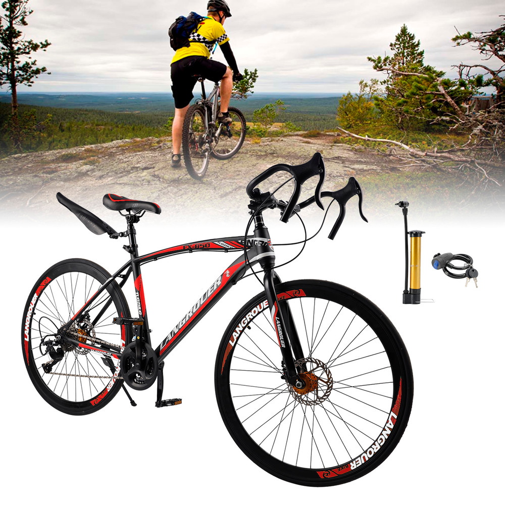 27 speed Road Bike Racing Bicycle 700C 26" Wheels Adult Black+Red