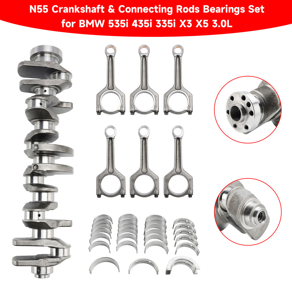 BMW 535i 435i 335i X3 X5 3.0L N55 Crankshaft & Connecting Rods Bearings Set 11217580483, 11212163665 Generic