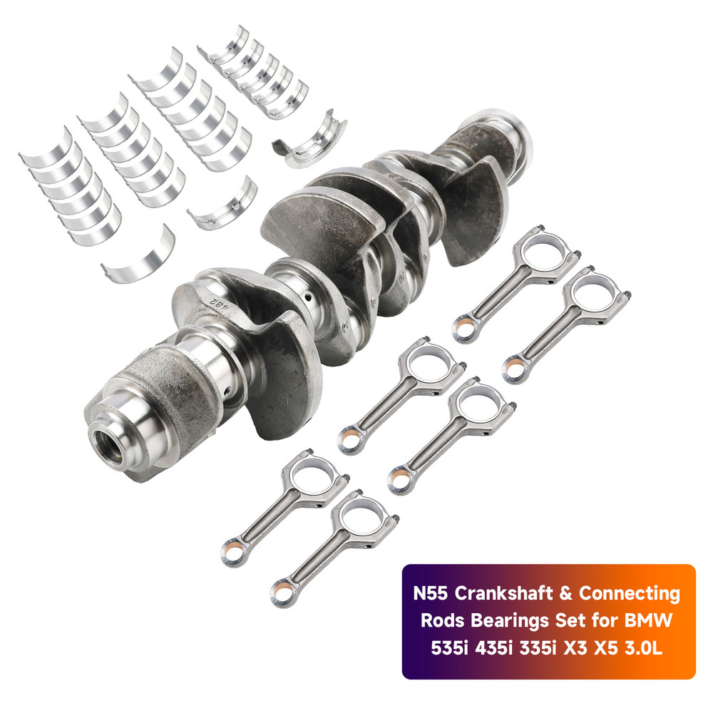 BMW 535i 435i 335i X3 X5 3.0L N55 Crankshaft & Connecting Rods Bearings Set 11217580483, 11212163665 Generic