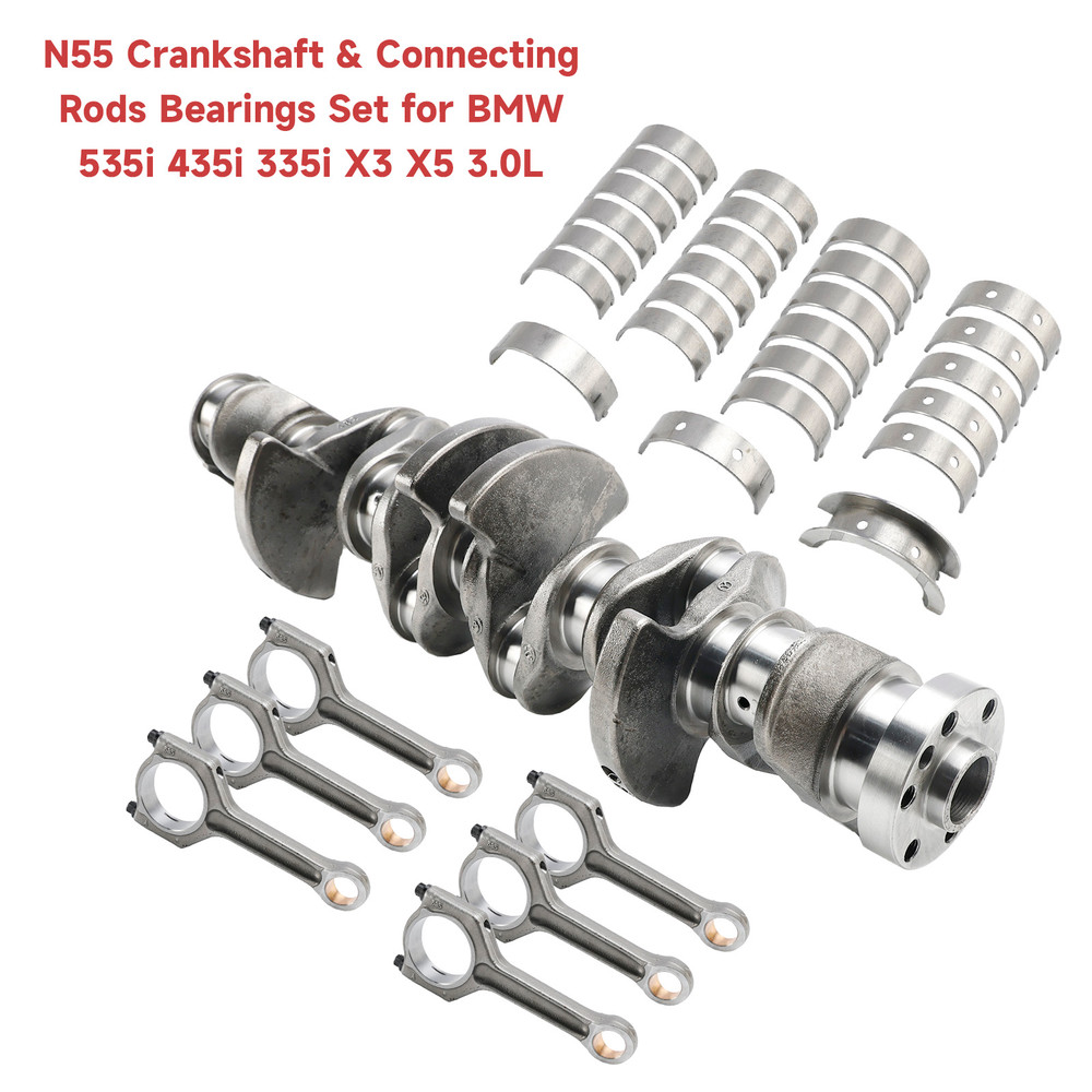 BMW 535i 435i 335i X3 X5 3.0L N55 Crankshaft & Connecting Rods Bearings Set 11217580483, 11212163665 Generic