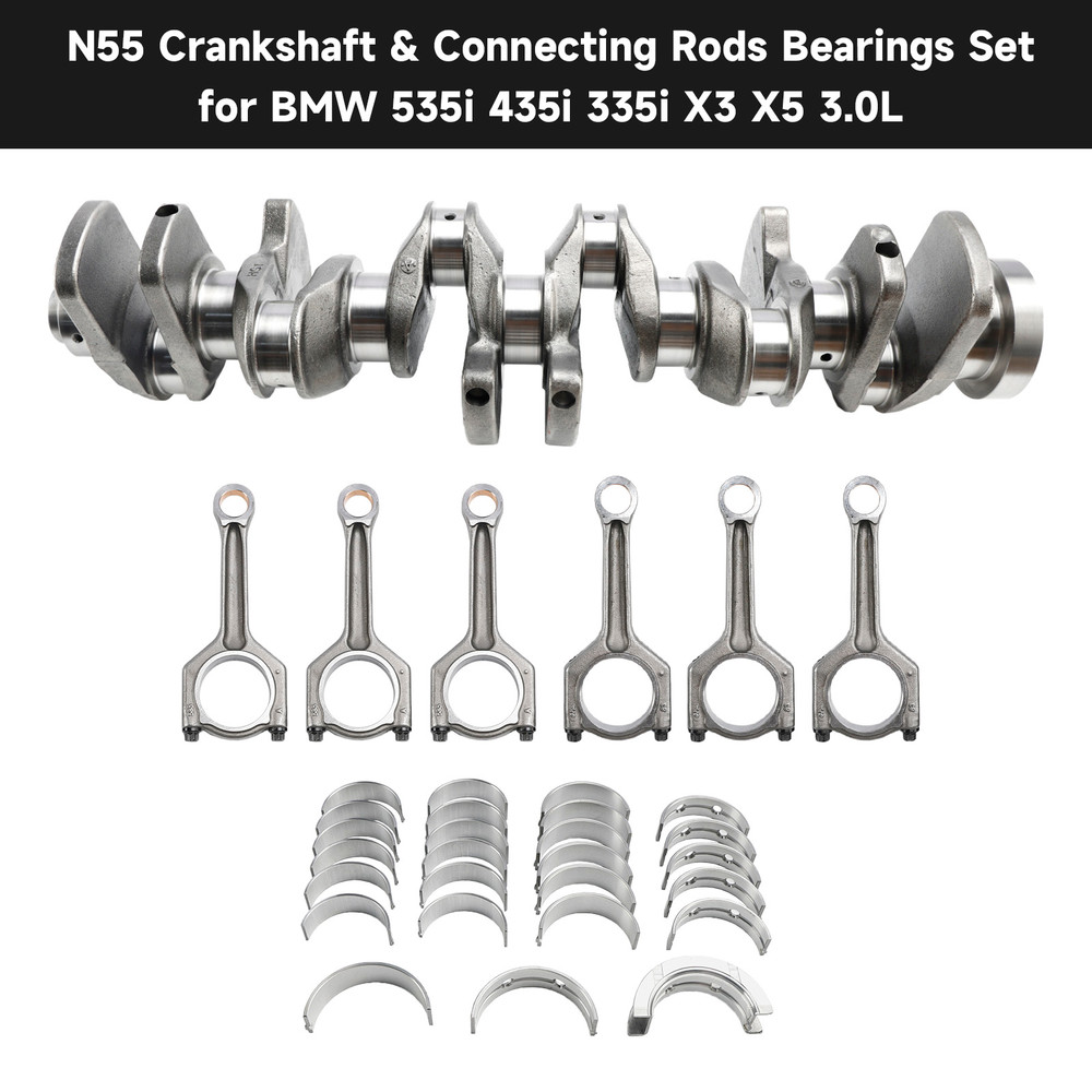 BMW 535i 435i 335i X3 X5 3.0L N55 Crankshaft & Connecting Rods Bearings Set 11217580483, 11212163665 Generic