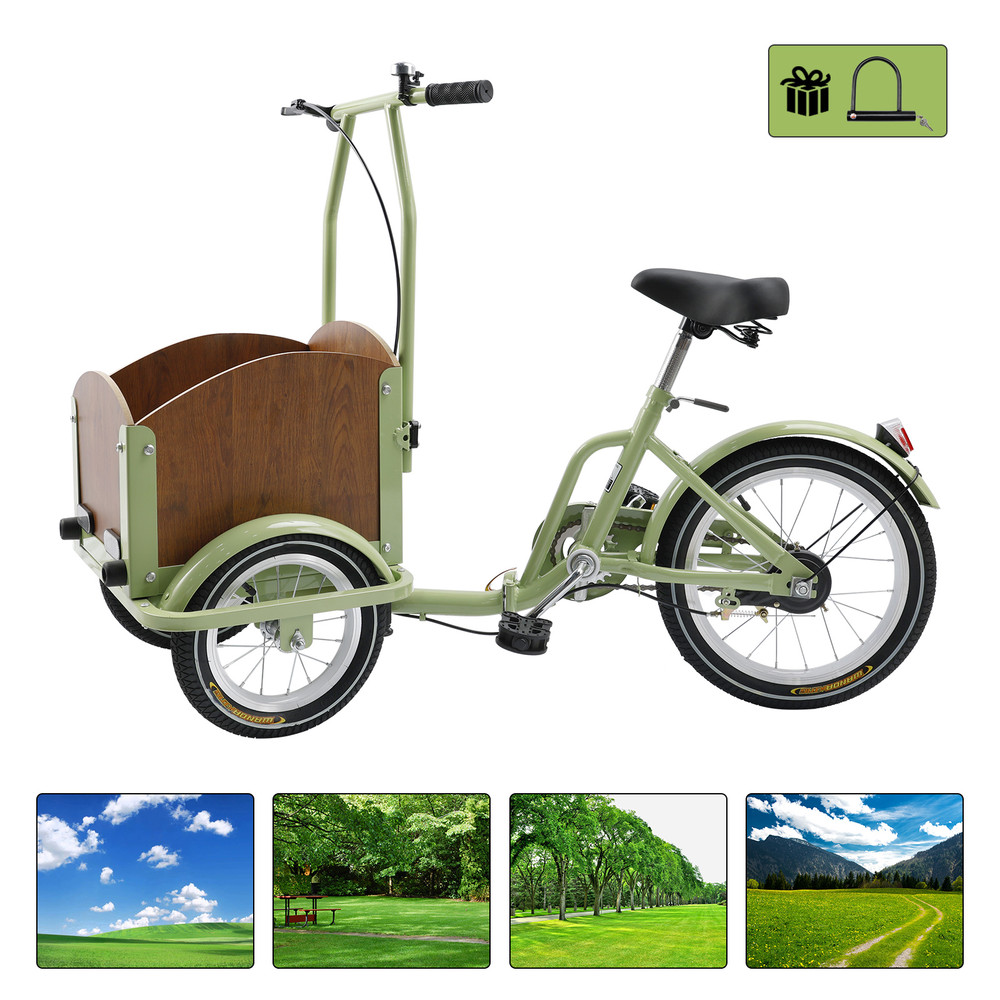 Tricycle Cart Reverse Green Three-wheel Bike