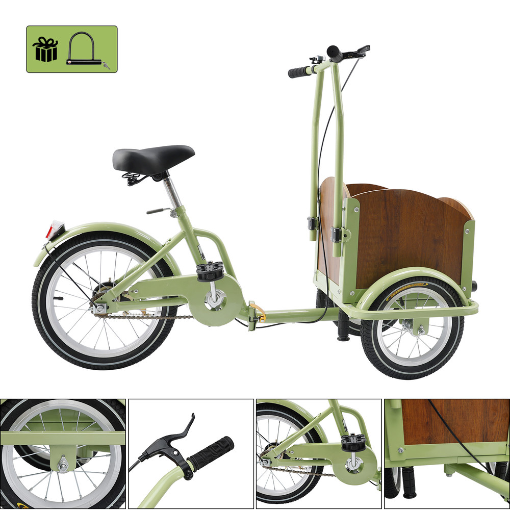 Tricycle Cart Reverse Green Three-wheel Bike