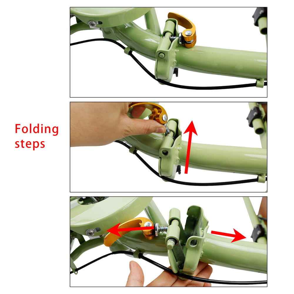 Folding Tricycle Cart Reverse Green Three-wheel Bike Children/Lady Folding Pet Dog