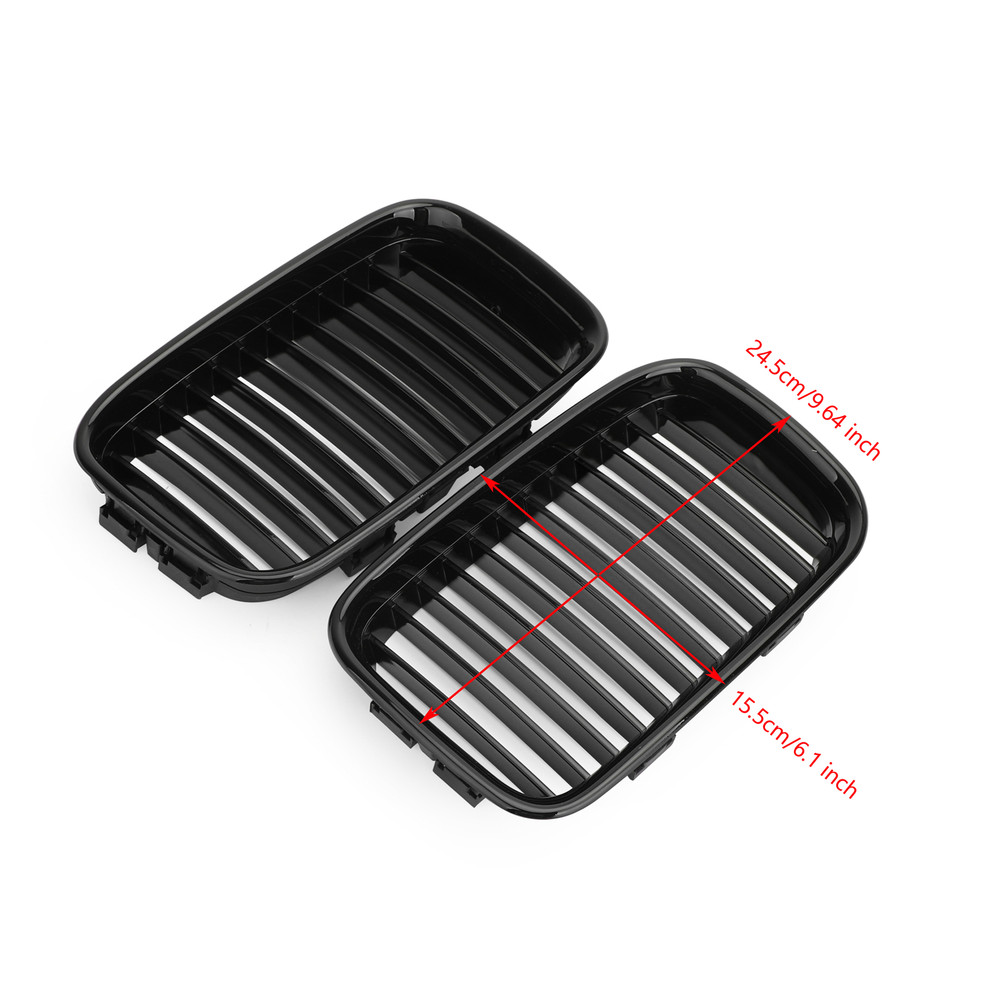 1992-1996 BMW E36 318i 325i Pair Glossy Black Kidney Sport Hood Grill Grille