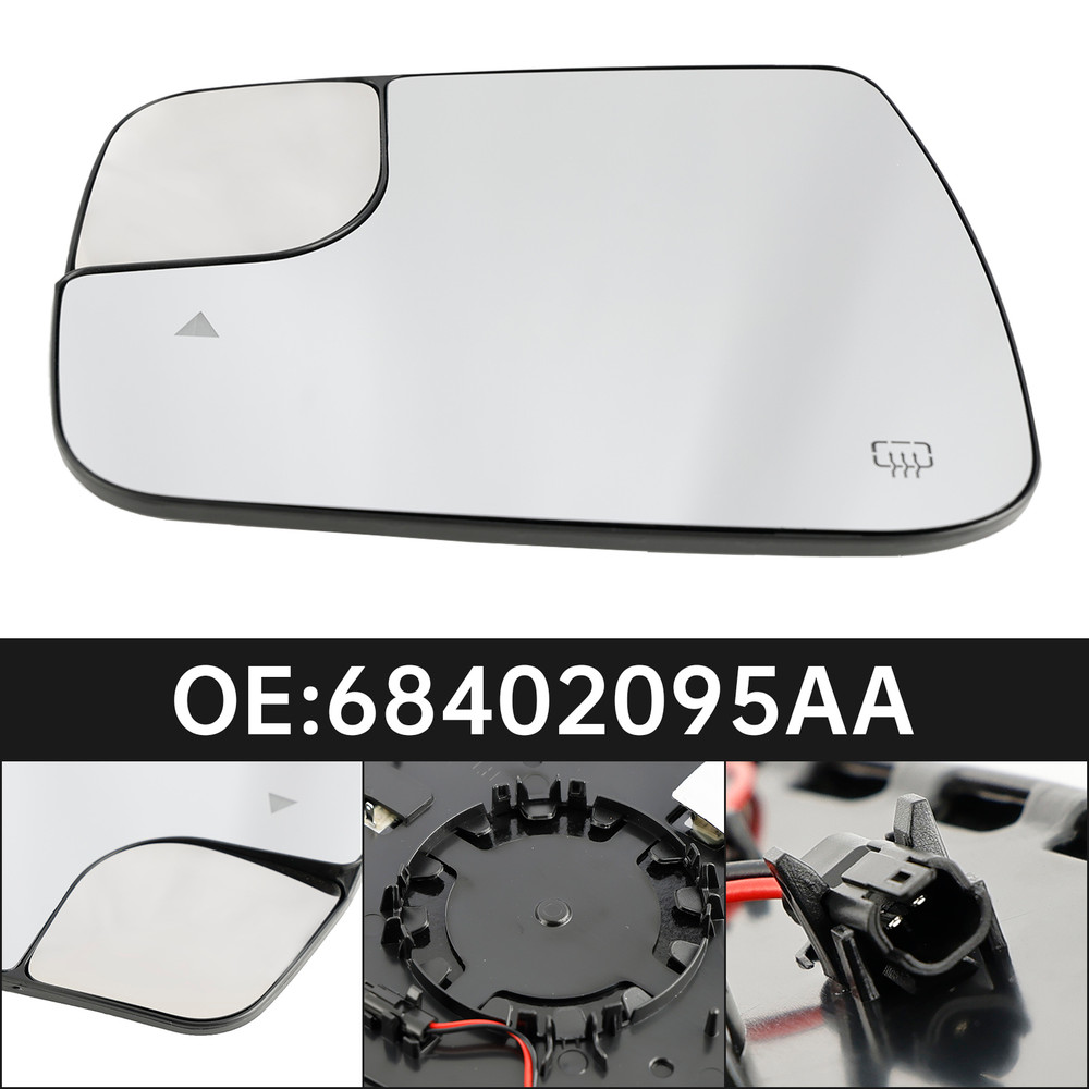 2019-2022 Dodge Ram 1500 2500 Blind Spot + Heat Exterior Mirror Glass Left 68402037AA 68402093AA Generic