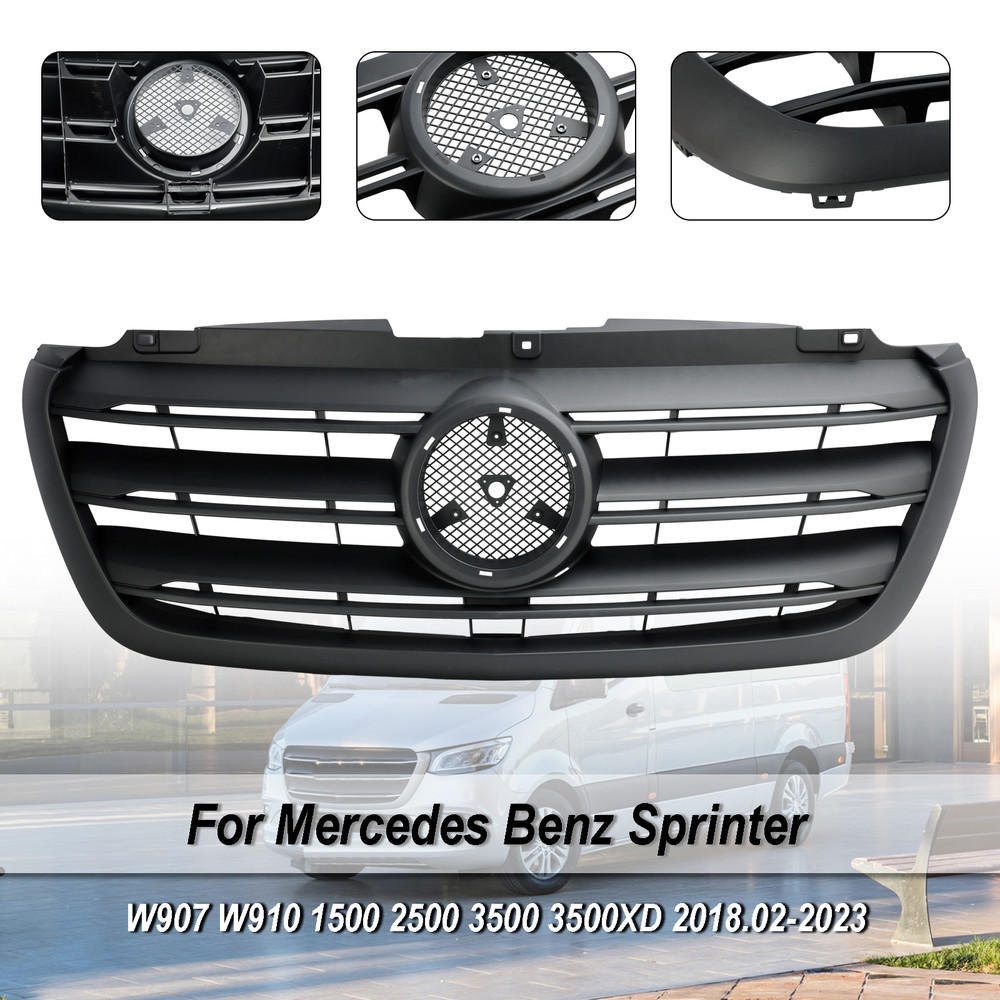 2018-2023 Mercedes Benz Sprinter W907 W910 1500 2500 3500 3500XD Front Upper Grill Without Letters A9108851401 Generic