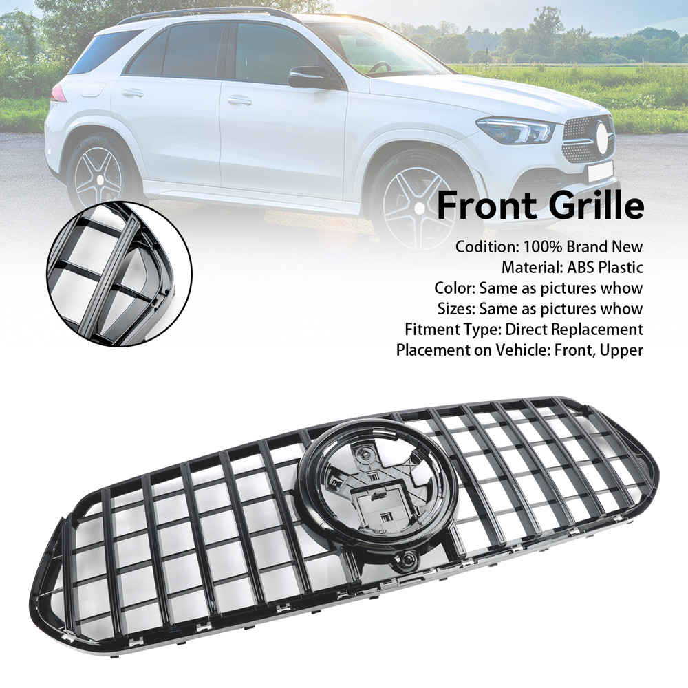 Front Bumper Grille With Letters Fit Mercedes Benz GLE W167 C167 V167 2019-2024