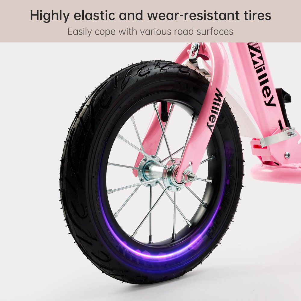 Shock-Absorbing Foldable Commuter Kick Scooter For Adults and Teens With 12" Large Smooth Rolling Rubber Air Tires Black