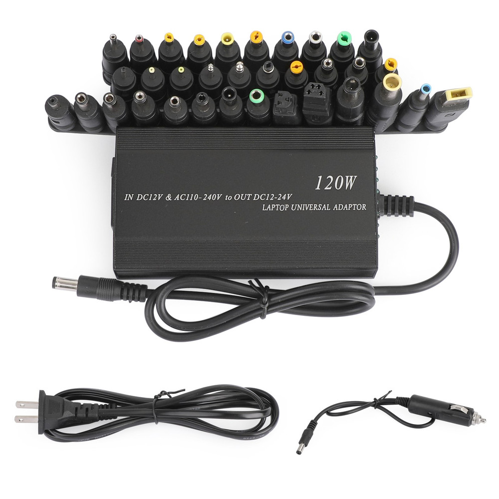 120W Car Home 34 Tips Power Supply Adapter Charger for Laptop Notebook US Plug