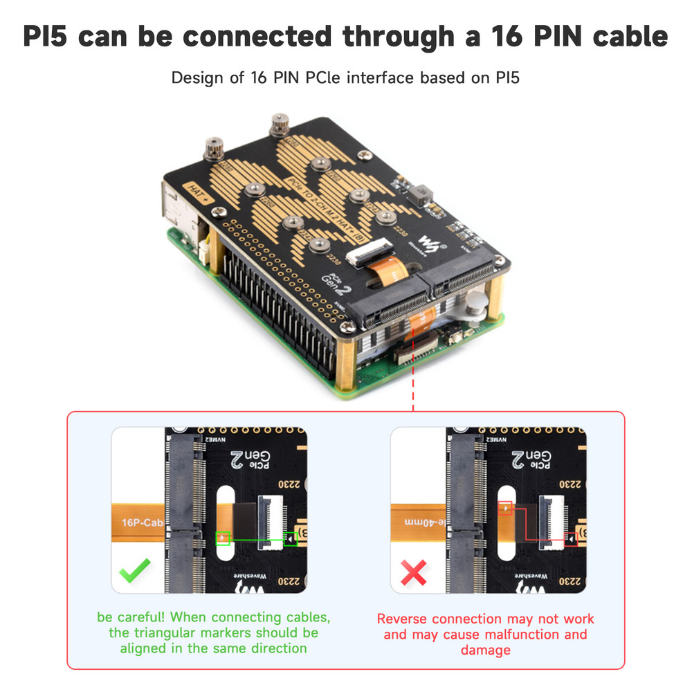 Raspberry Pi 5 PCIe Dual Channel M.2 Rotary Board Nvme Protocol Write Faster