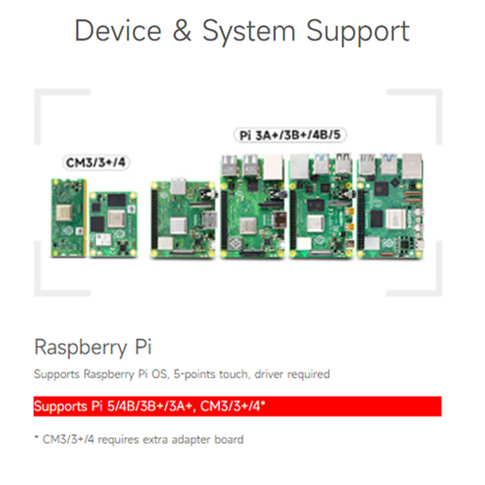 Raspberry Pi 7-inch IPS Capacitive 5-Point Touch Screen Pi5/4B DSI Display