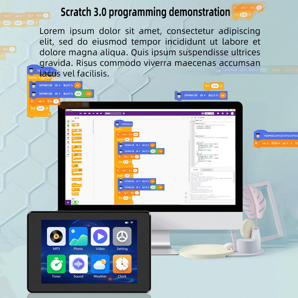 ESP32 S3 Development Board Smart Touch Screen Built-In Firmware WIFI Bluetooth