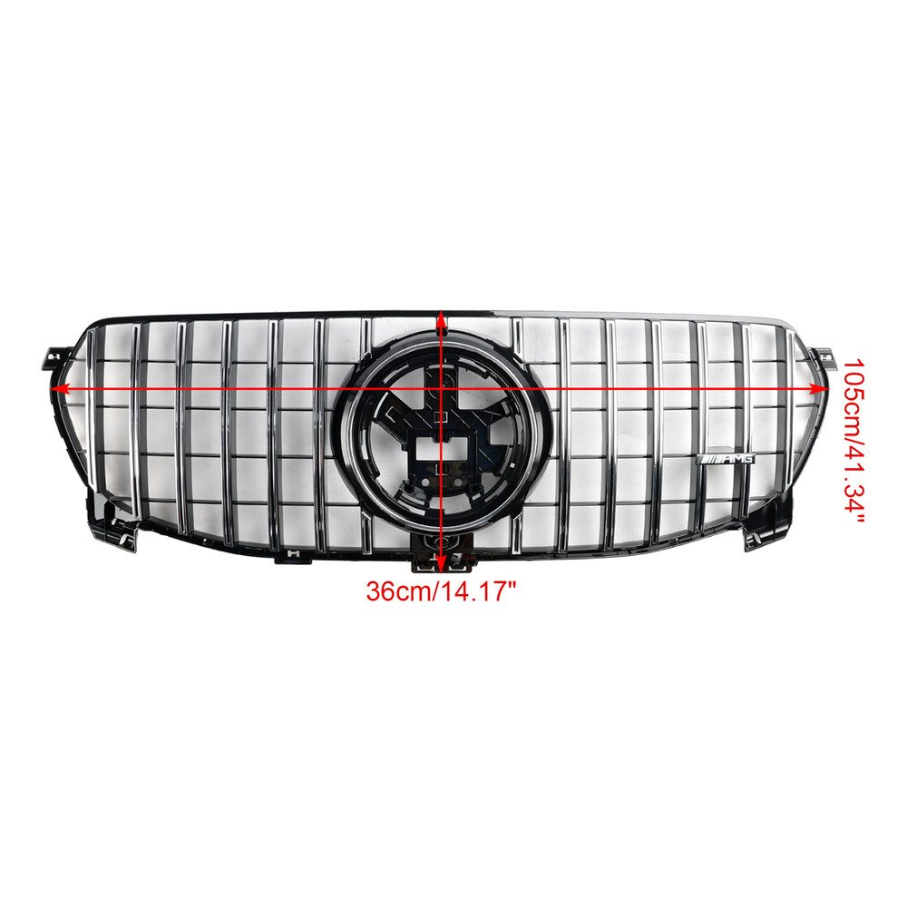 2020-2022 Mercedes-Benz GLE-Class W167 Standard Version With AMG Logo Front Bumper Grille Chrome Black Generic
