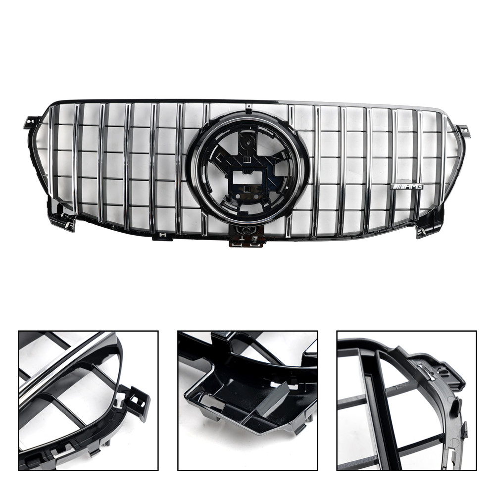 2020-2022 Mercedes-Benz GLE-Class W167 Standard Version With AMG Logo Front Bumper Grille Chrome Black Generic