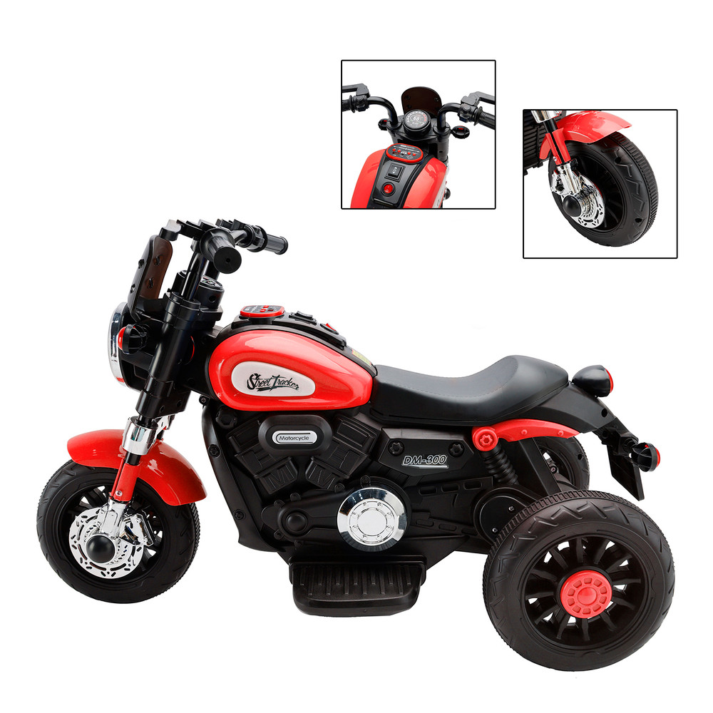 3 Wheel Kids Ride On Motorcycle 6V Powered Electric Dual Drive Toy Car Red