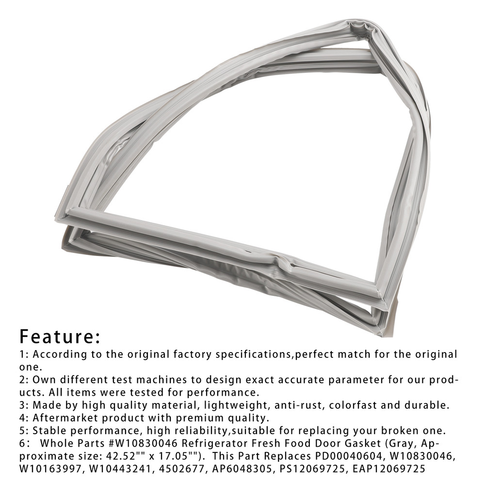 Jenn Air  Kenmore Kitchen Aid  Whirlpo Refrigerators Refrigerator Fresh Food Door Gasket W10830046 Generic