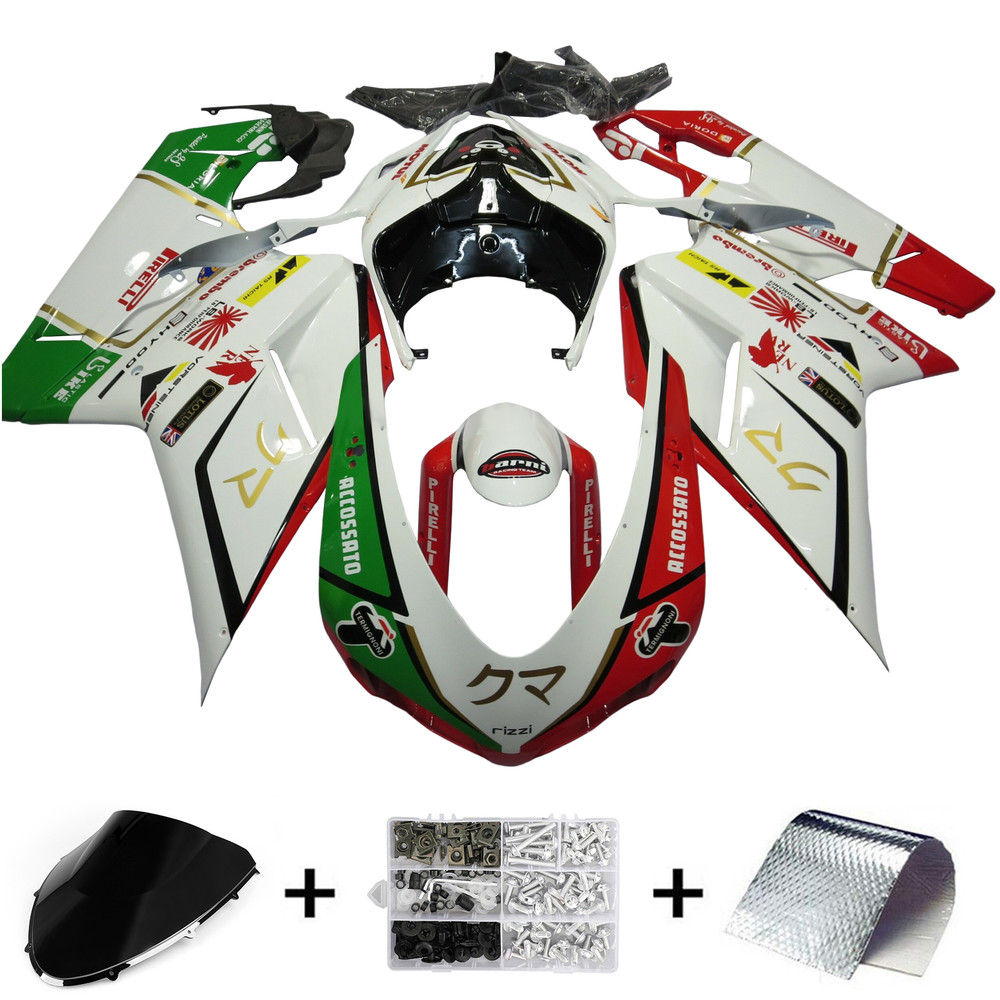 2007-2011 Ducati 1098 1198 848 Fairing Kit Bodywork Plastic ABS Amotopart Fairing #144