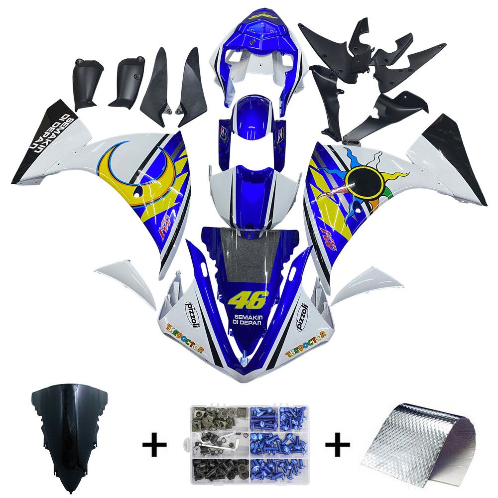 2009-2011 Yamaha YZF-R1 Injection Fairing Kit Bodywork Plastic ABS Amotopart Fairing #019