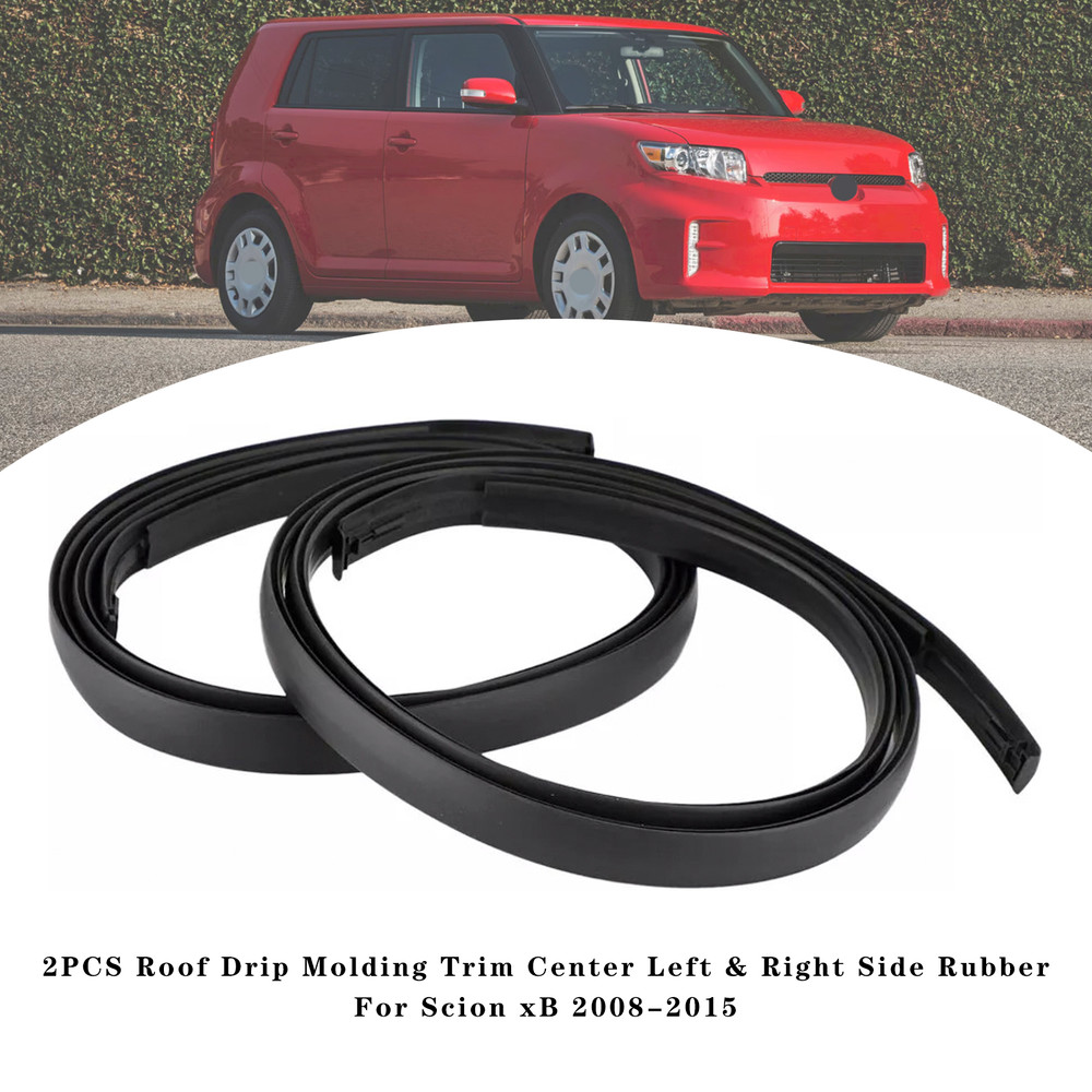 2008-2015 Scion xB 2PCS Roof Drip Molding Trim Center Left & Right Side Rubber 75556-12171 Generic