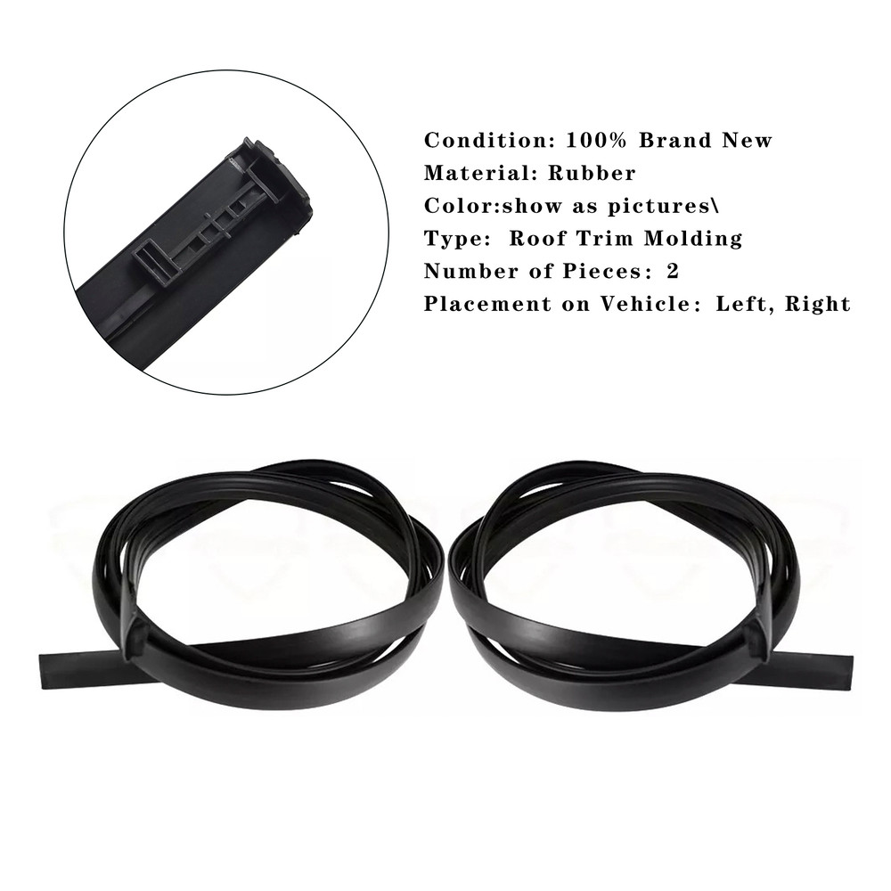 2008-2021 Toyota SEQUOIA Toyota SEQUOIA 2PCS Roof Drip Molding Trim Left & Right Side Rubber 755510C080 Generic