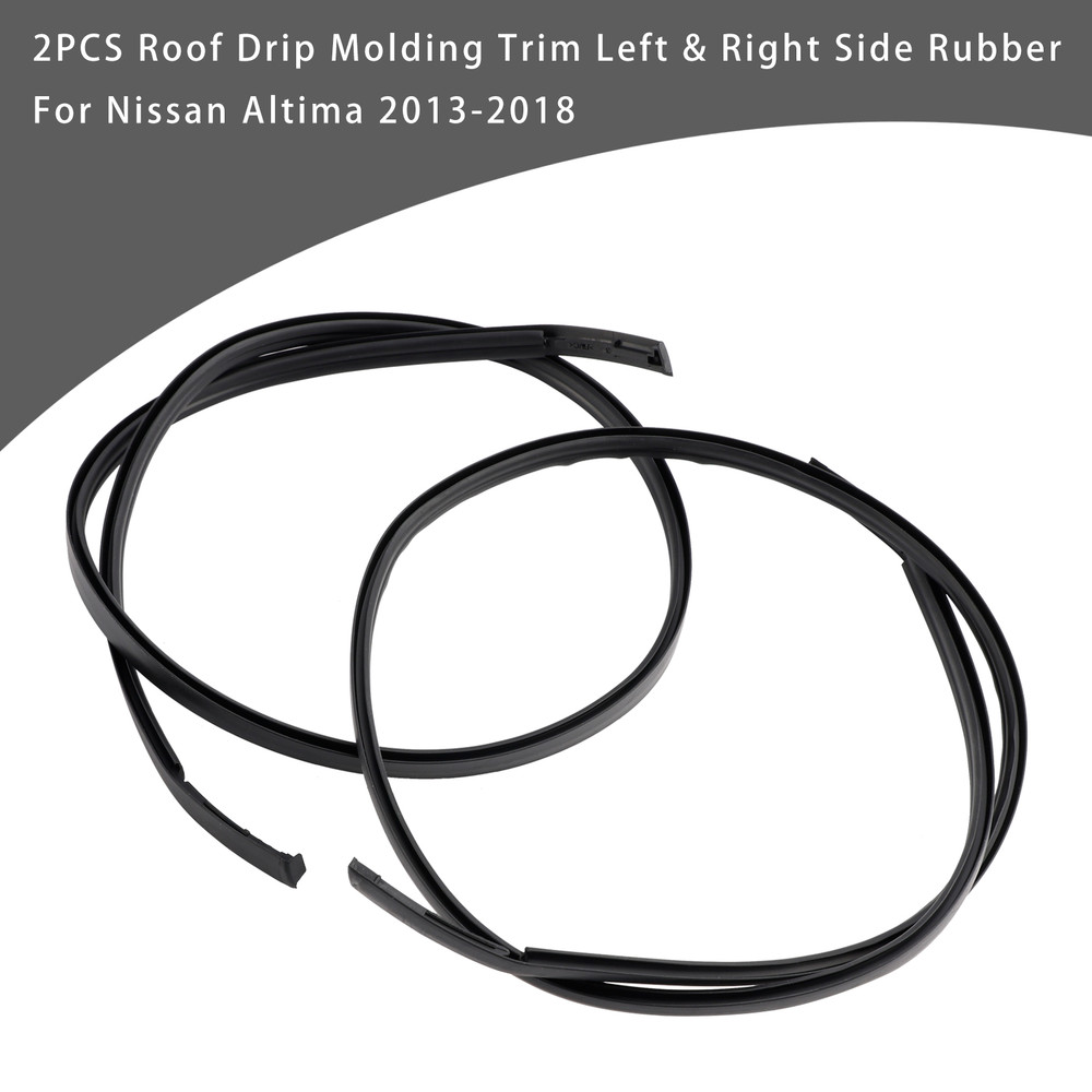 2013-2018 Nissan Altima 2PCS Roof Drip Molding Trim Left & Right Side Rubber 73853-3TA0A Generic