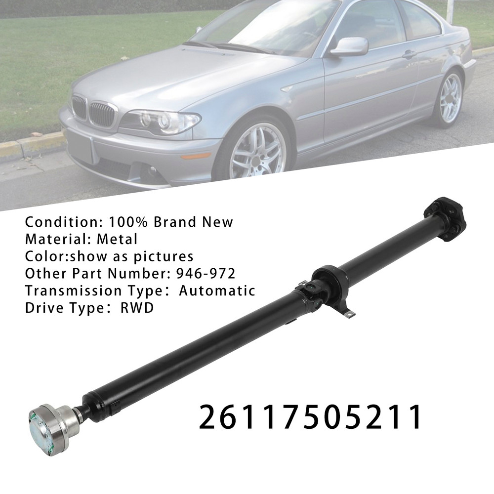 2001-2003 BMW 330i 330Ci 01-03 L6 3.0L Rear Driveshaft Prop Shaft Assembly 26117505211 RWD Generic