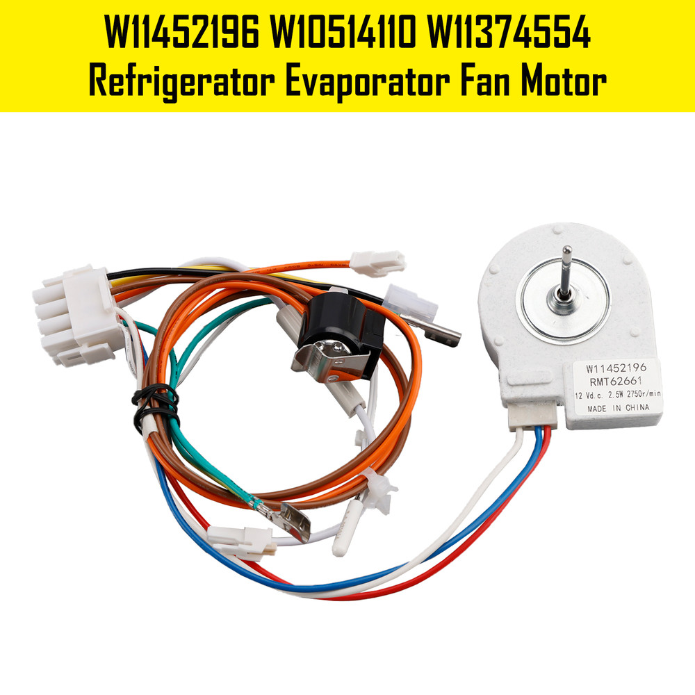 W11452196 Refrigerator Evaporator Fan Motor Replacement Part W10514110 W11374554