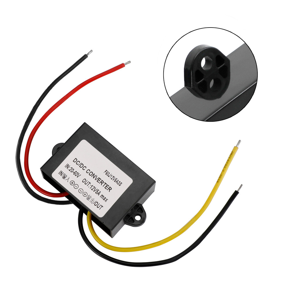 Waterproof Buck Step Down Converter DC20-60V to DC12V 5A Car Power Module