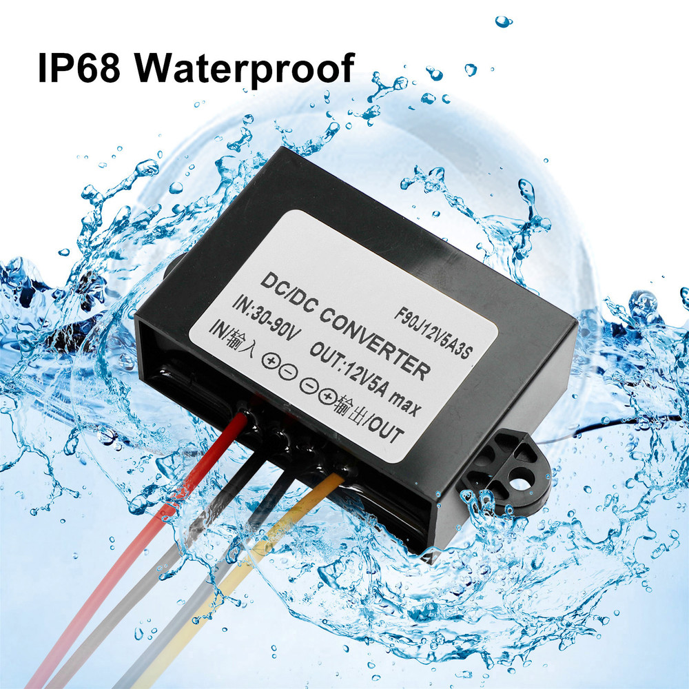 Buck Step Down Converter DC30-90V-12V 5A 60W Car Power Module Waterproof Generic