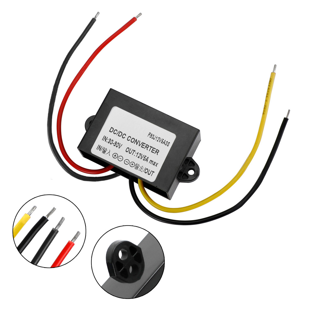Buck Step Down Converter DC30-90V-12V 5A 60W Car Power Module Waterproof Generic